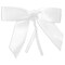 100-Pack Twist Tie Bows for Crafts, Pre-Tied Satin Ribbon, 2.5x3.in, White
